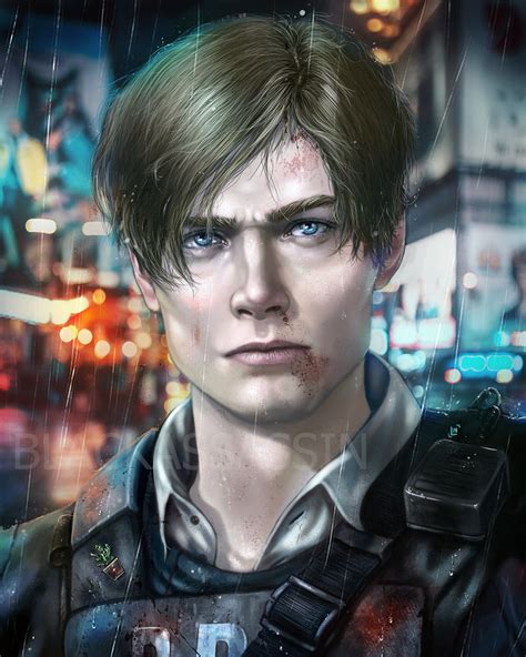 resident evil 2 2019 picture image abyss permyakova art leon kennedy from remake in vrogue