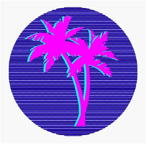 Aesthetic 80s 90s Vaporwave Palm Tree Png Free Transparent