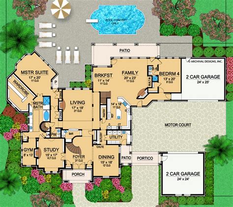 Valencio Estate Texas Floor Plan Mansion Floor Plan Archival Designs