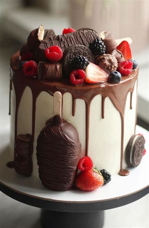49 Cute Cake Ideas For Your Next Celebration Chocolate With Passionfruit Chocolate With Berry