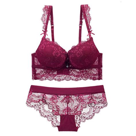 High Quality Women Sexy Bra Set Lace Underwear Embroidered Lingerie Set
