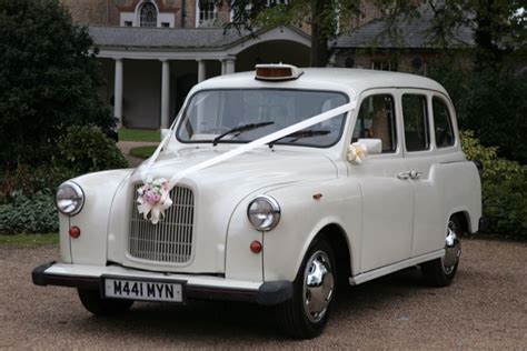 London Taxi Classic White London Taxi For Weddings In London