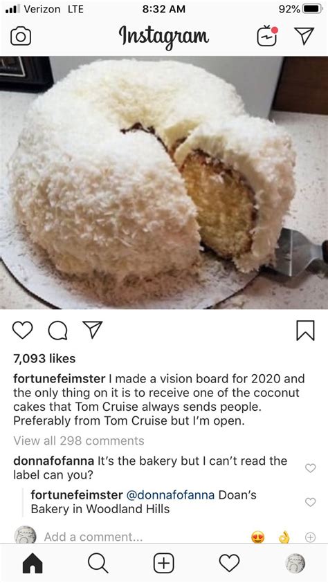 Check out our coconut cake recipe selection for the very best in unique or custom, handmade pieces from our baked goods shops. Tom Cruise Coconut Cake Bakery Doan's : Tom Cruise Has ...