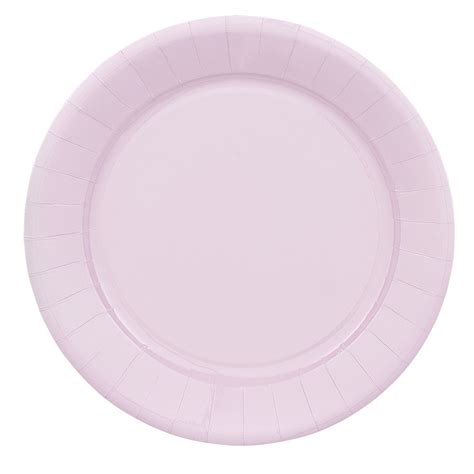 Soldes 2020 Assiette ronde rose pâle en carton x20 Vaisselle