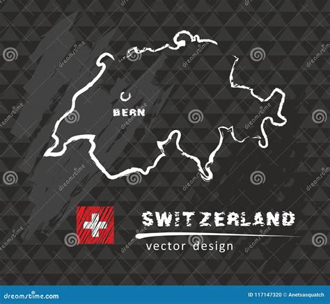 Mapa De Suíça Desenho Do Vetor No Quadro Negro Ilustração Do Vetor Ilustração De Escola