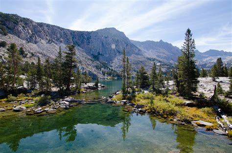 Expose Nature Blue Lake In The Eastern Sierra Nevada California