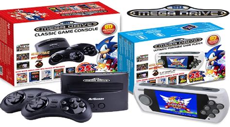 Sega Genesis Classic Black Game Console With 80 Preloaded Games And