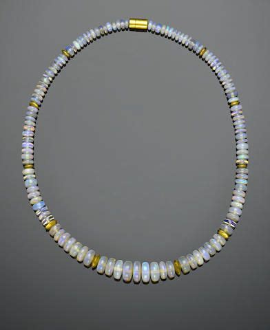 Crystal Opal Bead Necklace Beaded Necklace Opal Crystal Pendant Jewelry