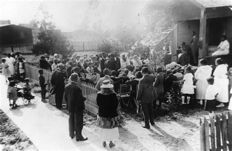African American Wedding In Front Yard Of Residence Watts 1920