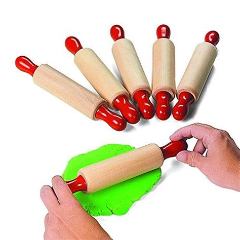Wooden Dough Rollers Clay And Dough 6 Per Pack Fun365