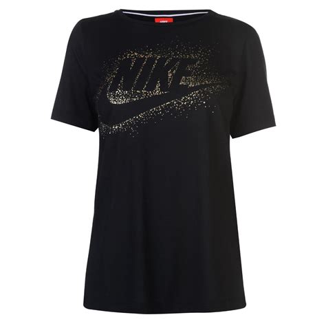 Womens Nike Essentials Metallic T Shirt Black/Metalic, T-Shirts 
