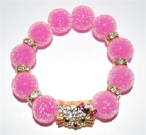 Pink Beaded Rhinestone Bracelet Rhinestone Bracelet Bracelets Jewelry