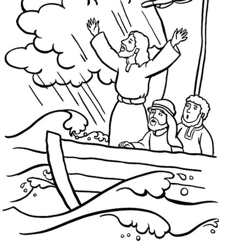 Jesus Calms The Storm Coloring Page Awesome Along With Stunning Jesus