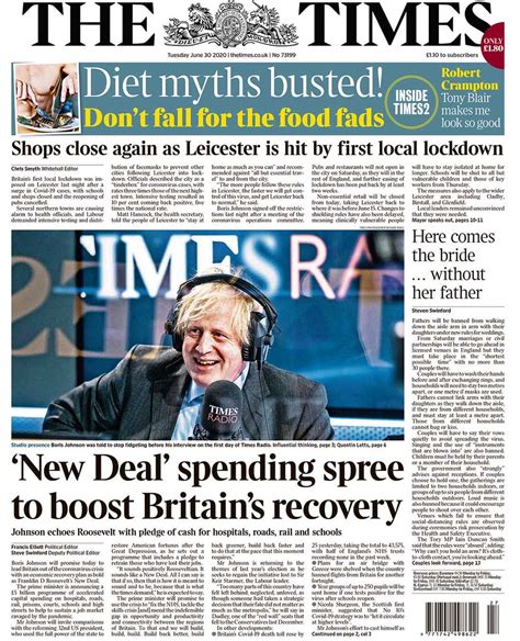 Times Front Page 30th Of June 2020 Tomorrows Papers Today