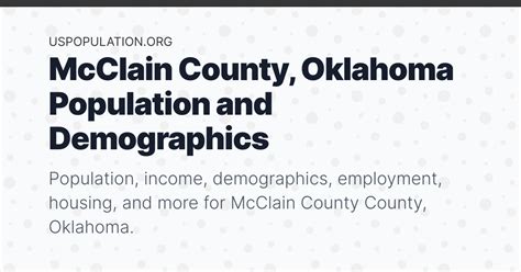 Mcclain County Oklahoma Population Income Demographics Employment