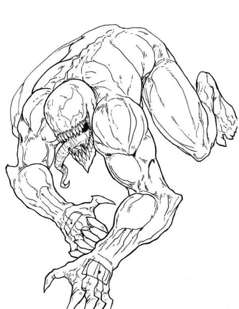 Scary Venom Coloring Page Free Printable Coloring Pages
