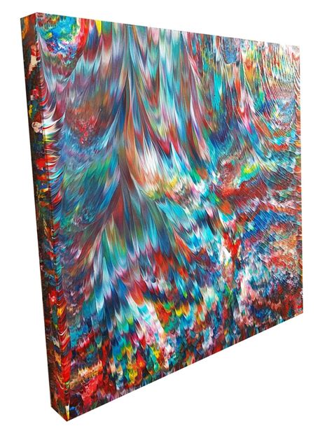 Alexandra Romano Psychedelic Waterfall No 4 36 X 36 In Painting