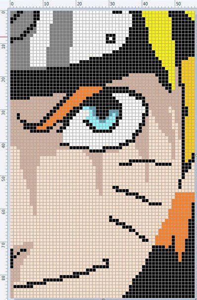 Naruto Anime Pixel Art Grid Minecraft