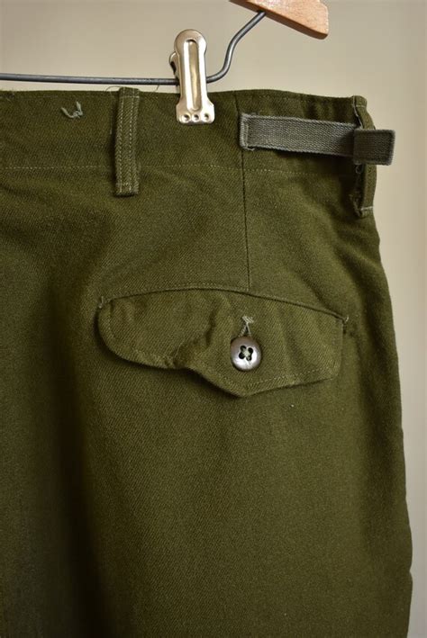 vintage 1950s military issue olive wool trouser m … gem