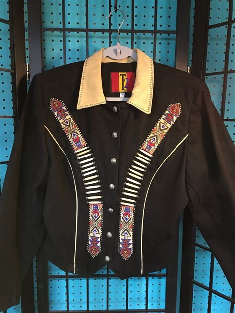 Hand Beaded Tailored Jacket In Native American Design Vintage Etsy