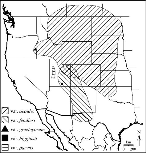 Map Of Western North America Showing The Distribution Of The Five