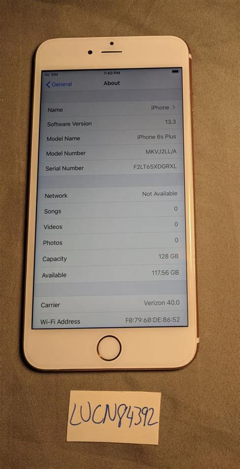 Apple Iphone 6s Plus Verizon Rose Gold 128gb A1687 In New York
