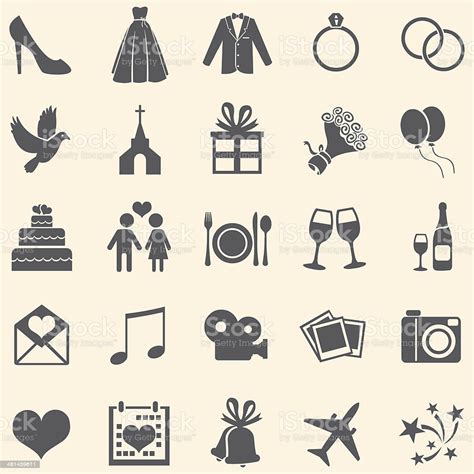 Download Vector Set Of 25 Wedding Icons Stock Illustration ...