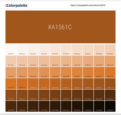 Hex Color Code #a1561c | Pantone 160 C color information | Hsl | Rgb ...