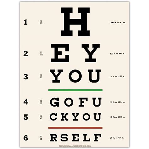 Eye Test Chart Sticker True Jersey