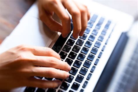 Typing On Computer Keyboard Stock Photo Image Of Touching Color