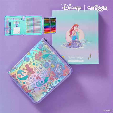 Smiggle Disney Princess Pencil Case And Paints Stationery Set Kit