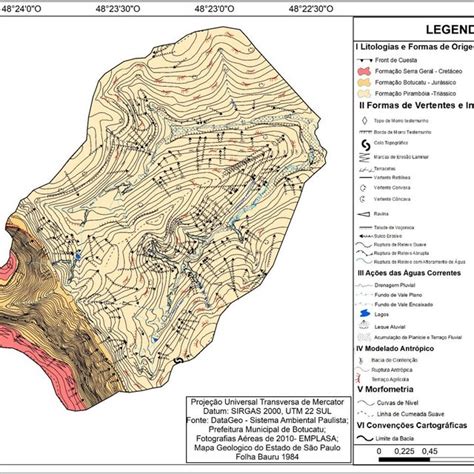 carta geomorfológica da alta bacia do rio capivara do ano de 2010 download scientific diagram