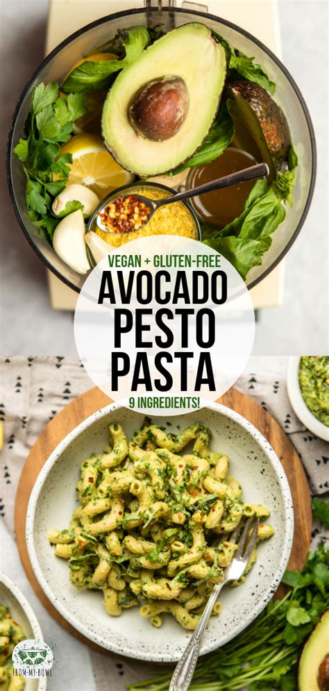 Avocado Pesto Pasta Vegan And Gluten Free From My Bowl Recipe