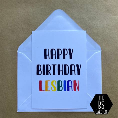 Happy Birthday Lesbian Rude Lgbt Birthday Card Etsy