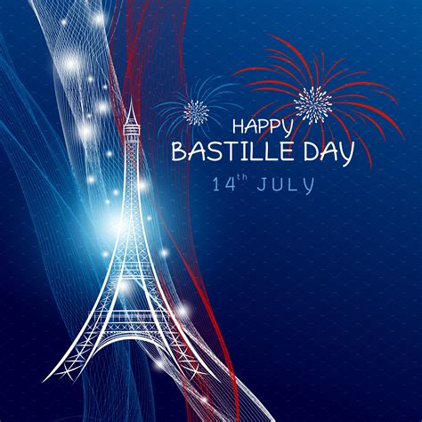 France 14 July Bastille Day Pre Designed Illustrator Graphics