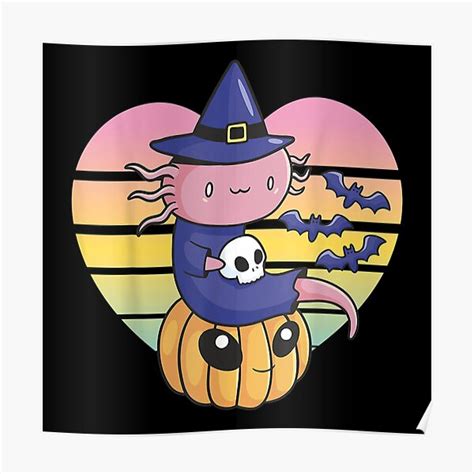 Cute Axolotl Halloween Costume Pumpkin Pastel Goth Poster By