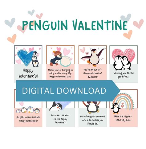 Penguin Valentine Cards Crafts Tags Loves Penguins Penguin Downloads Awesome Penguins Save