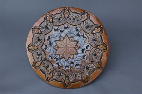 “Nirvana” Great Horned Owl, Bronze Mandala – anne hArt