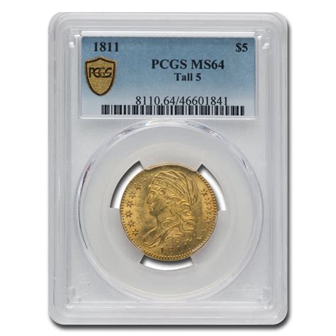 Buy 1811 Capped Bust 5 Gold Half Eagle Ms 64 Pcgs Tall 5 Apmex