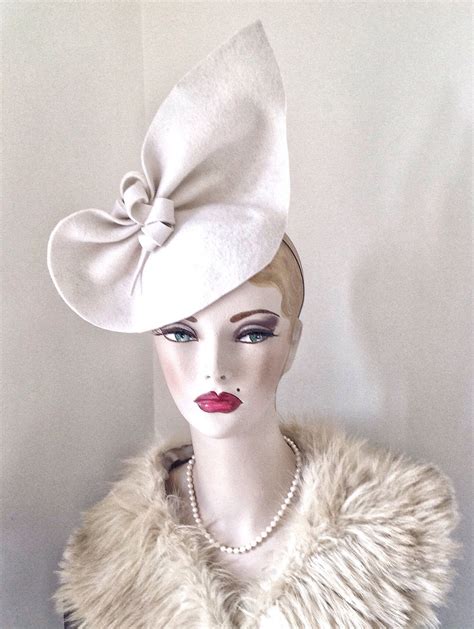 Vintage Style Ivory Felt Sculptured Hat 1940s Style Can Be Etsy