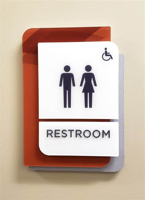 Vivid Multi Layer Ada Compliant Restroom Id Signage Done For A