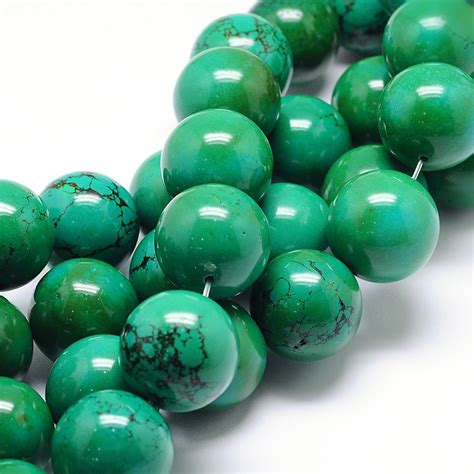 Green Turquoise Beads Round Natural Gemstone Loose Beads Sold By