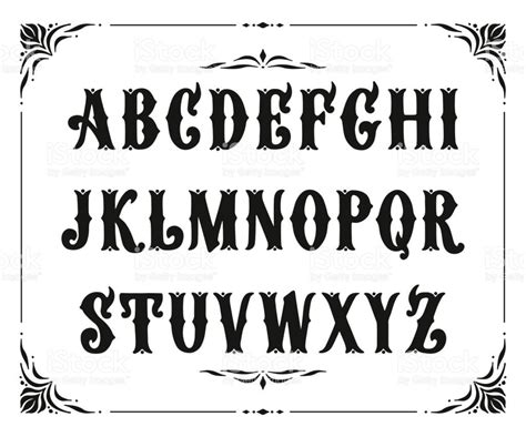 Handcrafted Letters With Victorian Decor Vector Font Type Design