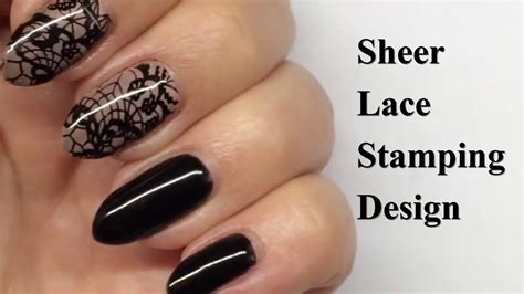 Black Lace Stamping Design Nail Art Tutorial Youtube