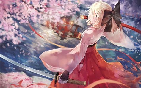 Sakura Saber Cherry Blossom Saber Katana Fate Grand Order Okita