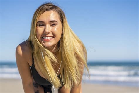 Beautiful Bikini Model Posing In A Beach Environment Stock Image Image Of Beauty Spring