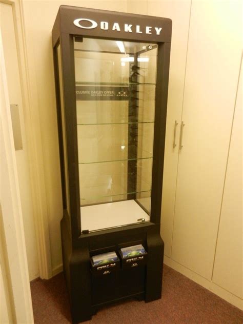 Hot towel cabinets will heat from a range between approximately 150 to 180 degrees fahrenheit. For Sale - Oakley Black Metal Display Cabinet | Oakley Forum