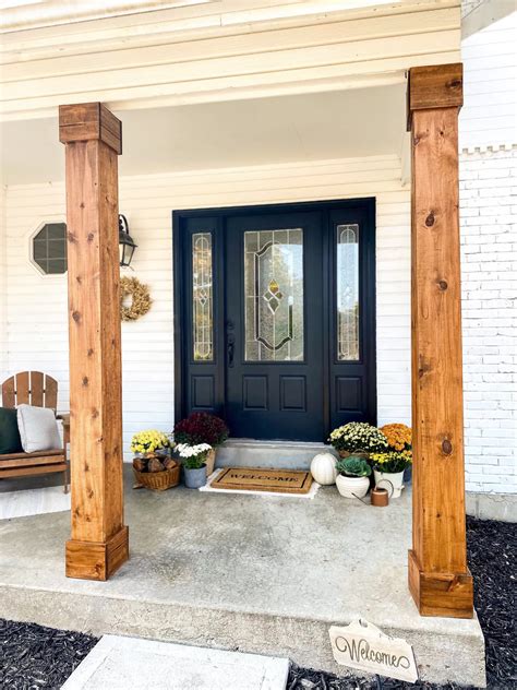 Diy Porch Columns Stain Color Full Hearted Home