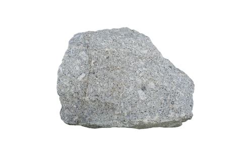 A Big Gray Granite Igneous Rock Isolated On A White Background Stone