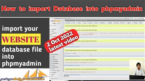 How To Import Database Into Phpmyadmin Youtube